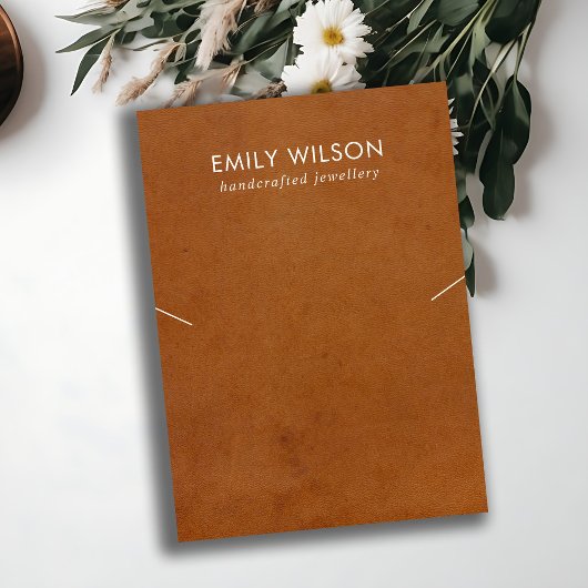 VISITE CARTE D'AFFICHAGE DE BRACELET EN CUIR TANÉ