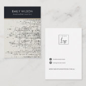 VISITE CARTE D'AFFICHAGE DE CLIP À CHEVEUX RETRO NOIR ET  (Devant / Derrière)