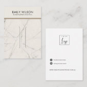 VISITE CARTE D'AFFICHAGE DE CLIP EN MARBRE BLANC OFF (Devant / Derrière)