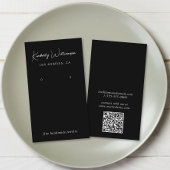 Visite Carte d'affichage de code QR chic Script noir