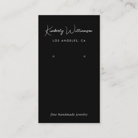 Visite Carte d'affichage de code QR chic Script noir (Devant)