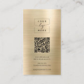 Visite Carte d'affichage de code QR en métal brossé or (Dos)