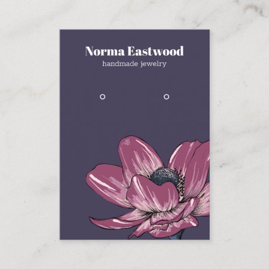 Visite Carte d'affichage de la floraison de fleurs d'aném (Devant)