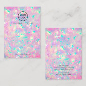 Visite carte d'affichage de la texture opale violette (Devant / Derrière)