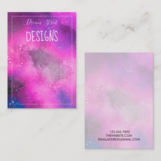 Visite Carte d'affichage de l'aquarelle spatiale (Devant / Derrière)