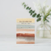 Visite Carte d'affichage de l'oreille Abstraite Boho Aqua (Debout devant)