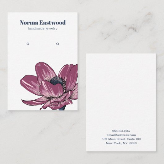 Visite Carte d'affichage de l'oreille en fleur d'anémone (Devant / Derrière)