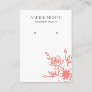 Visite Carte d'affichage de l'oreille en fleurs roses