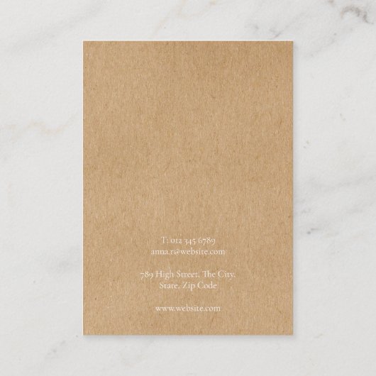 Visite Carte d'affichage de l'oreille rustique (Dos)