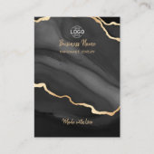 Visite Carte d'affichage de luxe Black Gold Marble (Devant)