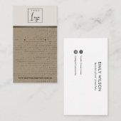 VISITE CARTE D'AFFICHAGE DE POINTES BLANCHES RUSTIQUES KR (Devant / Derrière)