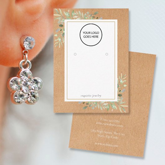 Visite Carte d'affichage de votre logo vert rustique