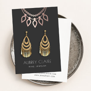 Visite Carte d'affichage du logo de bijoux en or rose