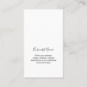 Visite Carte d'affichage minimale du logo de script moder (Dos)