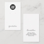 Visite Carte d'affichage minimale du logo de script moder (Devant / Derrière)