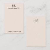 Visite Carte d'affichage Monogramme de couleur blanche (Devant / Derrière)