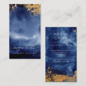 Visite Carte d'affichage pour bijoux en or de luxe Navy (Devant / Derrière)