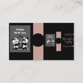 Visite Carte d'anniversaire de Panda Mignon | Esthétique (Dos)