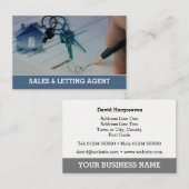 Visite Carte d'appel de l'agent de vente et de location. (Devant / Derrière)