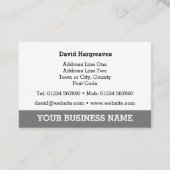 Visite Carte d'appel des constructeurs et des services de (Dos)