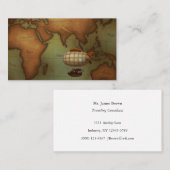 Visite Carte d'appel personnalisée Carte de l'hémisphère (Devant / Derrière)