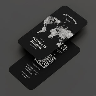 Visite Carte d'argent noir de l'organisateur de voyages p