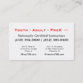 Visite Carte de 2013 TKD (Dos)