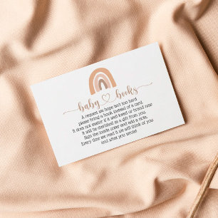 Visite Carte de Baby shower Boho Rainbow Pink Book