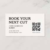 Visite Carte de barbier avec QR Code (Dos)