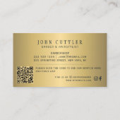 Visite Carte de barbier code QR or et ciseaux pole marine (Dos)