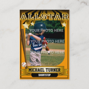Visite Carte de base-ball faite sur commande orange