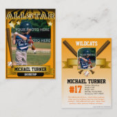 Visite Carte de base-ball faite sur commande orange (Devant / Derrière)