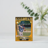 Visite Carte de base-ball faite sur commande orange (Debout devant)