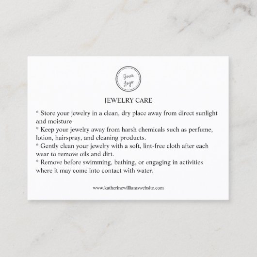 Visite Carte de bijoux Ajouter votre logo Code QR (Devant)