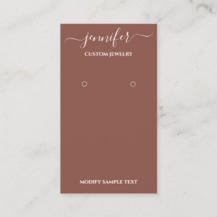 Visite Carte de bijoux artisanale Logo Rose Brown