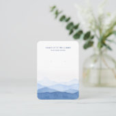 Visite Carte de bijoux Blue Watercolor Mountain (Debout devant)