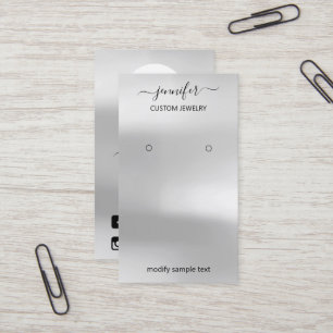 Visite Carte de bijoux Logo Médias sociaux Gris argenté