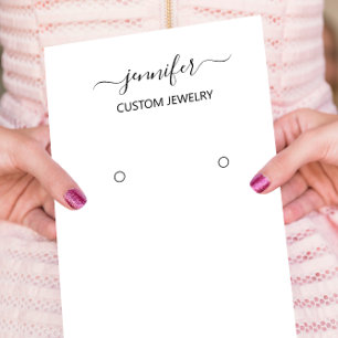 Visite Carte de bijoux Logo Médias sociaux Noir Blanc