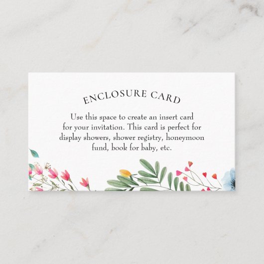 Visite Carte de boîtier de douche fleur sauvage (Devant)