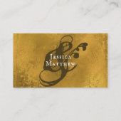 Visite Carte de boîtier de Mariage d'or antique de charme (Dos)