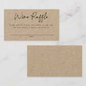 Visite Carte de boîtier de raffe à vin (Devant / Derrière)