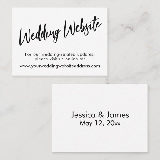 Visite Carte de boîtier du site Web Mariage de script mod (Devant / Derrière)