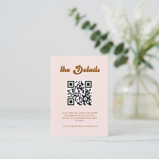 Visite Carte de boîtier du site Web Mariage RSVP de code  (Debout devant)
