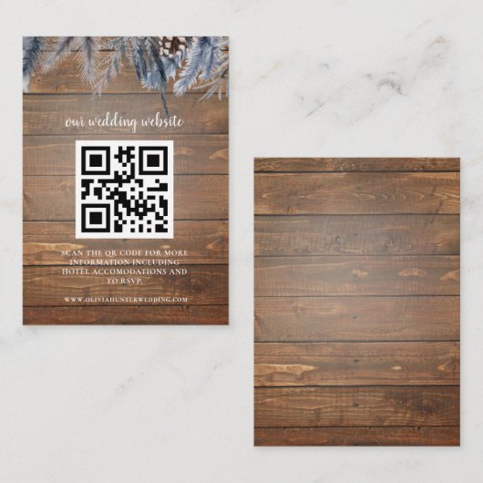 Visite Carte de boîtier du site Web Mariage RSVP de code (Devant / Derrière)