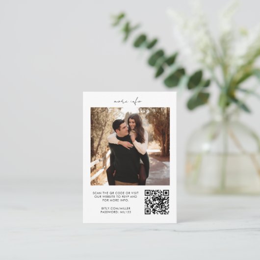 Visite Carte de boîtier du site Web Mariage RSVP de code  (Debout devant)