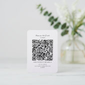 Visite Carte de boîtier Mariage de code QR RSVP moderne (Debout devant)