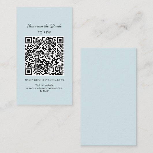 Visite Carte de boîtier Mariage RSVP QR simple (Devant / Derrière)
