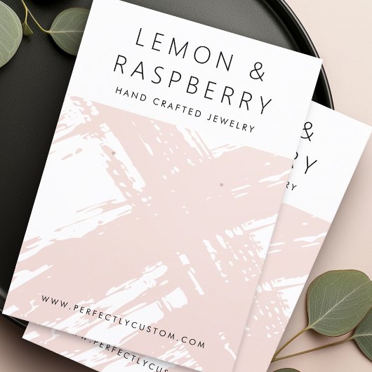 Visite Carte de boucle d'oreille moderne rose pâle