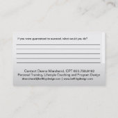 Visite Carte de but artistique réfléchie (Dos)