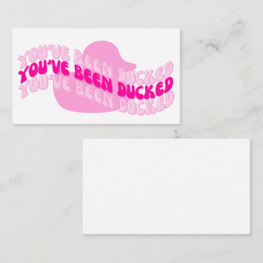 Visite Carte de canard rose ! (Devant / Derrière)